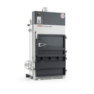 מכבש קרטונים HSM V-Press 605 eco (400V) עם מוציא חבילות 5.7T, 57 kN, משקל חבילה 70kg